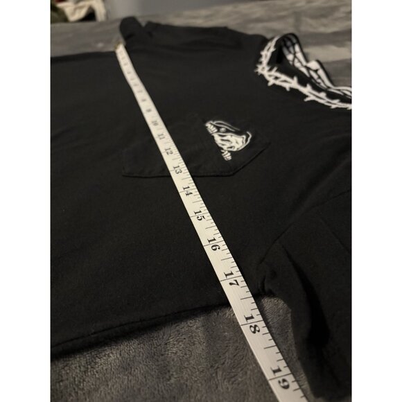 Lurking Class Mens Black T-Shirt With Barbed Wire Collar and Reaper Logo S Black - Picture 8 of 9